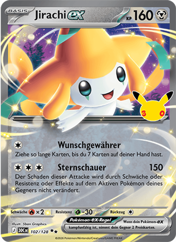 Jirachi ex (102/128) 30 Jahre - Double Rare